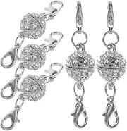 LALAFINA Elegant Double-Sided Lobster Clasp Necklace Buckle 8mm Round Bead Magnetic Jewelry Clasps