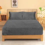 Ramesses Sherpa Fleece Combo Set Charcoal (Single, King Single, Double, Queen, King)