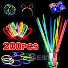 200PCS Mixed Single Colour Glow Sticks Bracelets Party Glowsticks Glow In Dark A