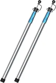 KOMCLUB Telescoping Tarp Poles | 3 Section Stepless Adjustable Tent Poles 75" Lightweight Stainless Steel with Storage Bag for Camping Canopy Awning Backpacking Hiking Set of 2 （Blue）