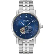 Bulova American Clipper Men's Automatic Blue Aperture Dial Watch 42mm 96A247