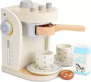 Colorful Wooden Coffee Maker Toy Set for Kids Aged 3-9 - Bon Appetit Collection