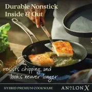 Anolon X Hybrid Nonstick Induction Frying Pan, Helper Handle, 12-Inch, Charcoal