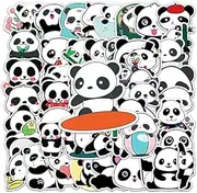 Panda Stickers,50 PCS Panda Graffiti Vinyl Waterproof Decals for Water Bottles Computer Bicycle Skateboard Luggage Phone Pad Laptop Kids Teens Stickers Pack