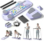 Maksone Pilates Board, Foldable Reformer Training Set, 6-in-1 Versatile Kit with Auto-Rebound Ab Roller, Home Core Workout Equipment, Tone Your Abs and Achieve
