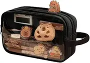 1Pc Cute Capybara Pencil Case,Capybara Wide Opening Mouth Pouch,Capybara Pencil Case Cute Pencil Case Aesthetic Capybara Pencil Box,Capybara Aesthetic Pencil Case,Transparent Capybara Cute Pencil Case