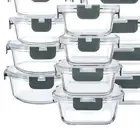Premium Borosilicate Glass Meal Prep Containers - Microwave & Dishwasher Safe