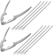 Vaguelly 1 Set Crab Crackers and Forks Set Ergonomic Seafood Tool Kit with Elegant Storage Bag for Easy Crab Lobster Shell Opening