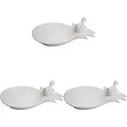3PK LVD Ceramic Pineapple Plate Decorative Home Decor White
