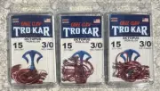 3 Packs TroKar Octopus Red Hooks 3/0