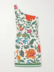 [La DoubleJ] La DoubleJ - + Orlebar Brown One-shoulder Floral-print Cotton-blend Mini Dress - Multi - x large x large Multi