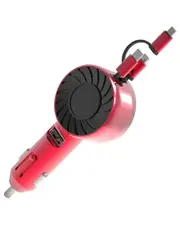 Fresh Fab Finds 3-In-1 Retractable Car Charger Red
