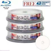 30 Pack SmartBuy Blu-ray BD-R DL Dual Layer 6X 50GB Inkjet Printable Record Disc