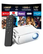 Mini Projector With WiFi, Portable Projector for iPhone, Movie Projector HD 1...