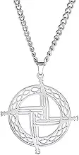 EUEAVAN St Brigid's Cross Saint Bridget Necklace Traditional Irish Celtic Cross Pendant Amulet Christian Pagan Religious Jewellery Woman Man Gift