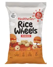 2 x Healtheries Rice Wheels Burger Gluten Free Snacks 6 Pack 126g