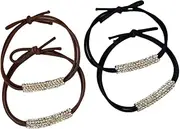 Sparkly rhinestones Hair Ties, 4Pcs Crystal Hair Scrunchie Glitter Rhinestone hair Cuff Rope,Sparkly rhinestones Ponytail Holders,Rhinestone Ponytail Cuffs hair Ponytail Holder Glitter Elastic Hair Tie