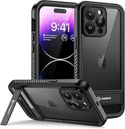 [Lanhiem] for iPhone 14 Pro Max Case with Stand, IP68 Waterproof Dustproof Shockproof Kickstand Case with Screen Protector, Full Body Protective Cover for iPhone 14 Pro Max, 6.7 inch (Black)