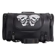 MOTORCYCLE SISSY BAR TRUNK BAG w/ REFLECTIVE SKULLS LOGO FOR YAMAHA - UDC40