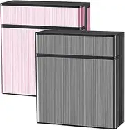 [AZIDWERYQ] Cigarette Case for 40 Cigarettes 2Pcs Black & Rose Gold Cigarette Box for Men & Women with Airtight Lid Portable Brushed ABS & Zinc Alloy Cigarette Case