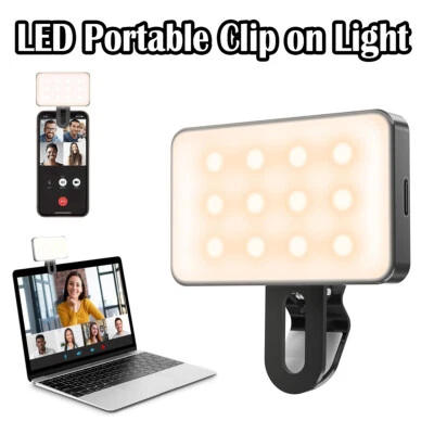 Rechargeable Led Selfie Ring Fill Light Mini For Phone Portable DC5V Warm/white