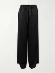 [Proenza Schouler White Label] Proenza Schouler White Label - Hazel Satin-crepe Wide-leg Pants - Black - small small Black
