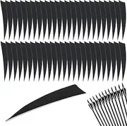 [Wzenclave] 50 Pcs Arrows Vanes 4-inch Shield Shaped Feather, Left Feather, Feather DIY, Turkey Feather Traditional Bow, Recurve Bow, Archery Arrow Feather for Hunting Arrow Accessories DIY Archeryr