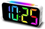 Alarm Clocks for Bedrooms Heavy Sleepers, Digital Clock with Night Light, Large Display, Dual Alarm, Snooze, Dimmable Bedside Alarm Clock for Kids Teens Boys Girls (White)