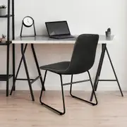 1 Set of 2 Levede PU Leather Padded Dining Chairs Black