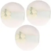 PACKOVE 3pcs Fluffy Shamrock Puff Reusable Washable Makeup Pads for Loose Application Soft and Foundation Puff for All Skin Types Aesthetic Embroidery Design