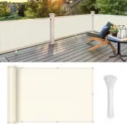 Balcony Privacy Screen, 3'X10' Beige Deck Shield Screen Fence Cover (HDPE),UV Pr