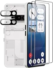 Suttkue for Nothing Phone (3a) Screen Protector with Camera Lens Protector,9H Hardness Anti-Scratch Tempered Glass Flim, Case Friendly, Anti-Fingerprint,Anti-Scratch (2+2 PACK)