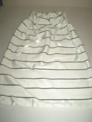 White & Black Stripe Draw-String Bag - WBDSB03
