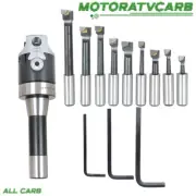 ALL-CARB 9 Pack 1/2" Carbide Boring Bar and 2" Boring Head With R8 Shank Set