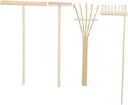 MOLUCKFU 4PCS Mini Zen Sand Garden Rake Set Wooden Tools for Mindfulness Decoration for Home Office Zen Garden Enhance Tranquility with Unique Artistic Designs