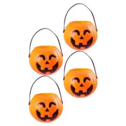4 Pcs Lantern Pumpkin Bucket Mini Pumpkins Halloween Candy Child