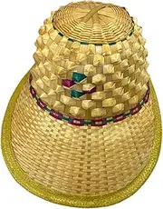 [VALICLUD] Bamboo Pineapple Hat Boater Hat Sensor Light Mini Sombrero Hats Straw Beach Hat Cap Men Sun Engineer Hard Hat Reflective Folding Outdoor Hat Wide Brim Hat Farmer Hat Bamboo Weaving