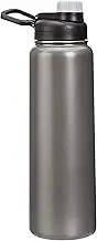 Amazon Basics Stainless Steel Insulated Water Bottle With Spout Lid, 890mL, Gray