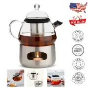28oz Loose Leaf Teapot Set with Infuser and Warmer – Perfect Gift for Tea Lovers