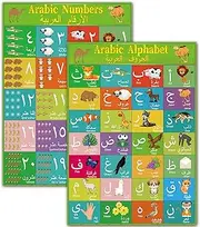 Arabic Alphabet Number Poster for Kids Arabic Alphabet Flash Cards with English Transliteration for Toddlers Kids Preschool & Kindergarten Classrooms