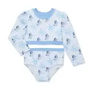 BLUEY Swimsuit Set Toddler Girls Rash Guard Tankini Sz 5T NEW
