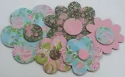 (12) SHABBY FLORALS - Flower Chipboard Embellishments Die Cut