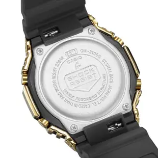 【CASIO 卡西歐】G-SHOCK 農家橡樹 時尚黑金八角雙顯腕錶 母親節 禮物(GM-2100G-1A9)