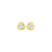 9ct Gold Diamond In Knot Stud Earrings