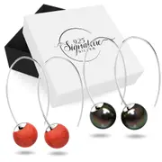 Boxed Solid 925 Sterling Silver 2 Pairs Dangle Earrings Set
