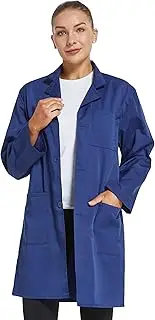 VOGRYE Professional Lab Coat for Women Men Long Sleeve, White, Unisex
