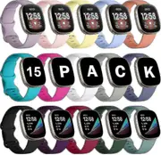 15 Pack Bands Compatible With Fitbit Versa 3/fitbit Sense Bands, Soft Replacement Wristband For Fitbit Sense/versa 3 Bands Women, Flexible Waterproof