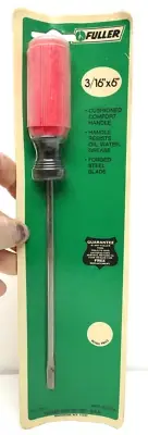 Vintage Fuller 3/16" x 6" Flat Blade Screwdriver No.3141 Forged Steel USA NOS