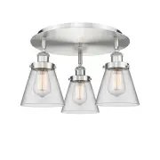 Innovations Lighting 916-3C-10-18 Cone Flush Cone 3 Light 18"W - Nickel