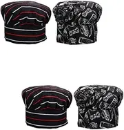 [VALICLUD] 2sets Restaurant Chef Hats Men's Flat Caps Cook Hat Waiter Kitchen Uniform Versatile Kitchen Caps 2pcs*2
